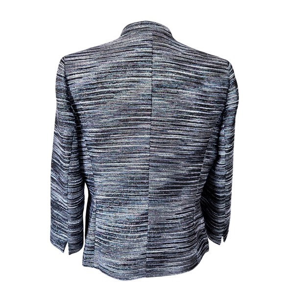 Kasper Womens S Blazer Black Grey Shimmery Metalic Tweed‎ Career Office Holiday - Picture 11 of 11